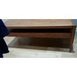 Retro Solid wood / Leather Coffee Table