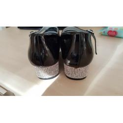 Gorgeous girls black sparkly shoes size 2