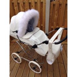 Boys wicker pram inc parasol