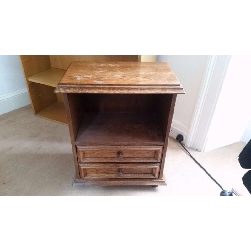 Wooden bedside drawers