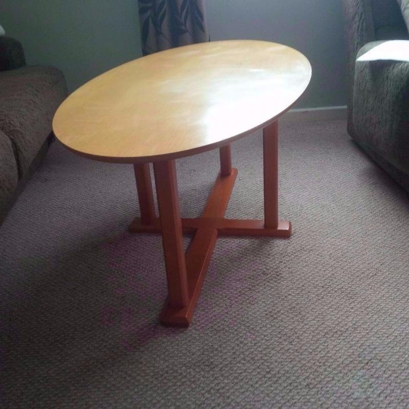 beech oval coffee table