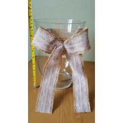 Hurricane vases x 4 with Hessian Bows - Wedding