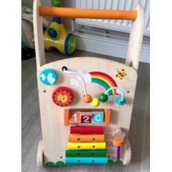 Wooden baby walker & blocks