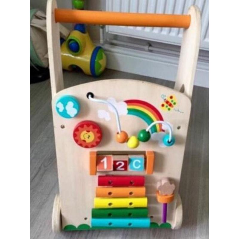 Wooden baby walker & blocks