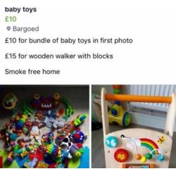 Wooden baby walker & blocks