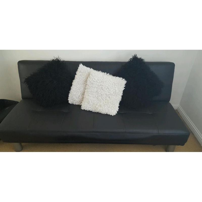 Black Leather Sofa Bed