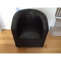 Chocolate Brown Faux Leather Tub Chair