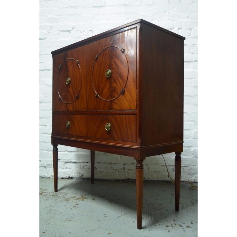 Vintage cocktail cabinet with a fitted door activating light (DELIVERY AVAILABLE)