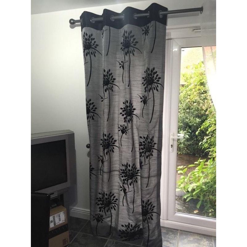 Next black grey curtains