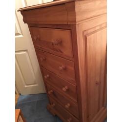 Pine 'tallboy' chest of drawers