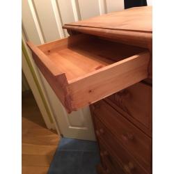 Pine 'tallboy' chest of drawers