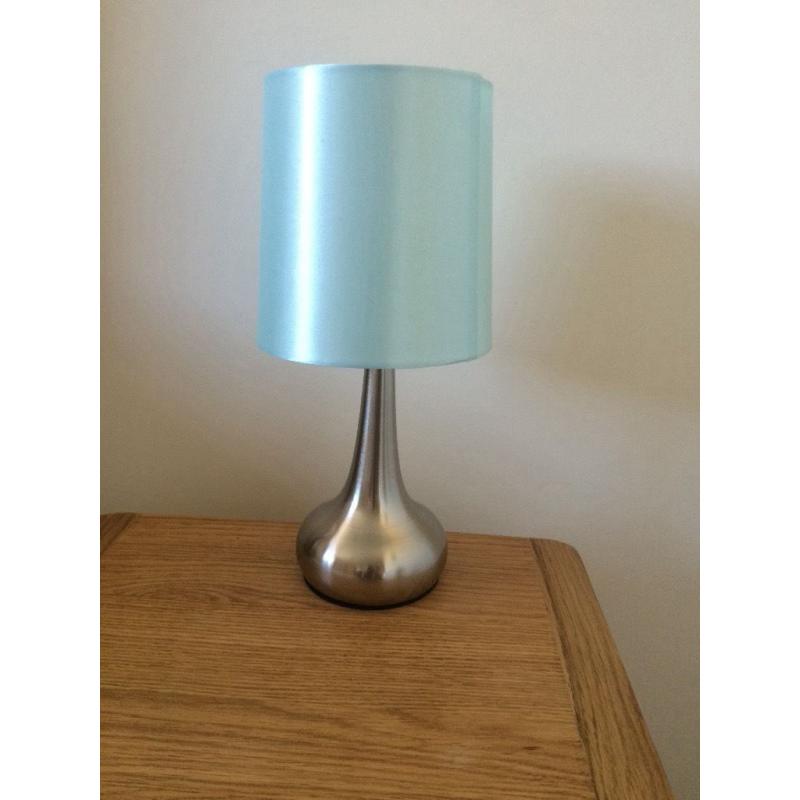 Duck egg blue table lamps x2