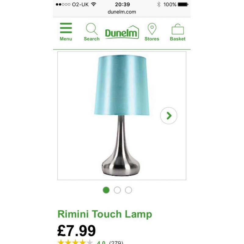 Duck egg blue table lamps x2