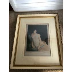 Framed 19th Century Engraved Mezzotint Signed By Will Henderson.