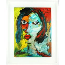 Original Abstract Impressionist Figurative Portrait Oil Painting on Canvas