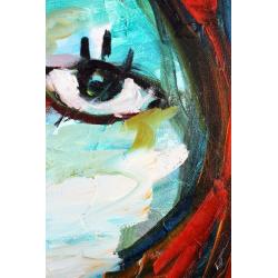 Original Abstract Impressionist Figurative Portrait Oil Painting on Canvas