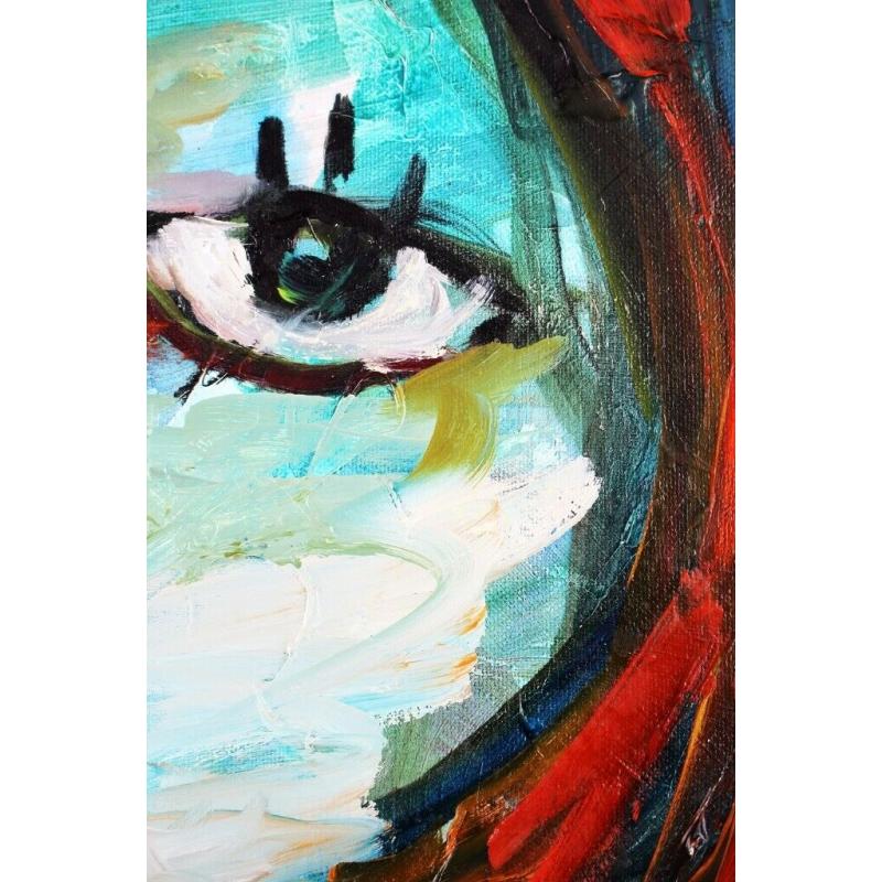 Original Abstract Impressionist Figurative Portrait Oil Painting on Canvas