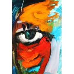 Original Abstract Impressionist Figurative Portrait Oil Painting on Canvas