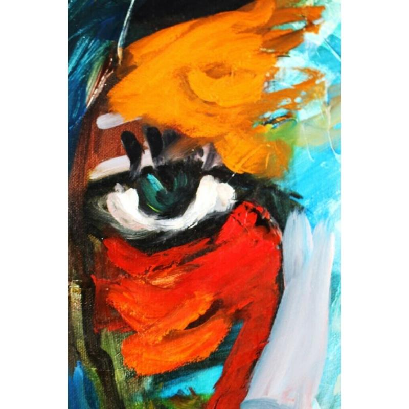 Original Abstract Impressionist Figurative Portrait Oil Painting on Canvas