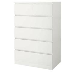 IKEA MALM White Chest of 6 Drawers Bedroom Furniture Storage