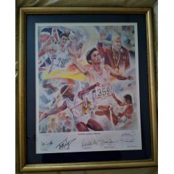 Westminster; British Golden Heroes; Sports signed framed print.ltd ed 36/500