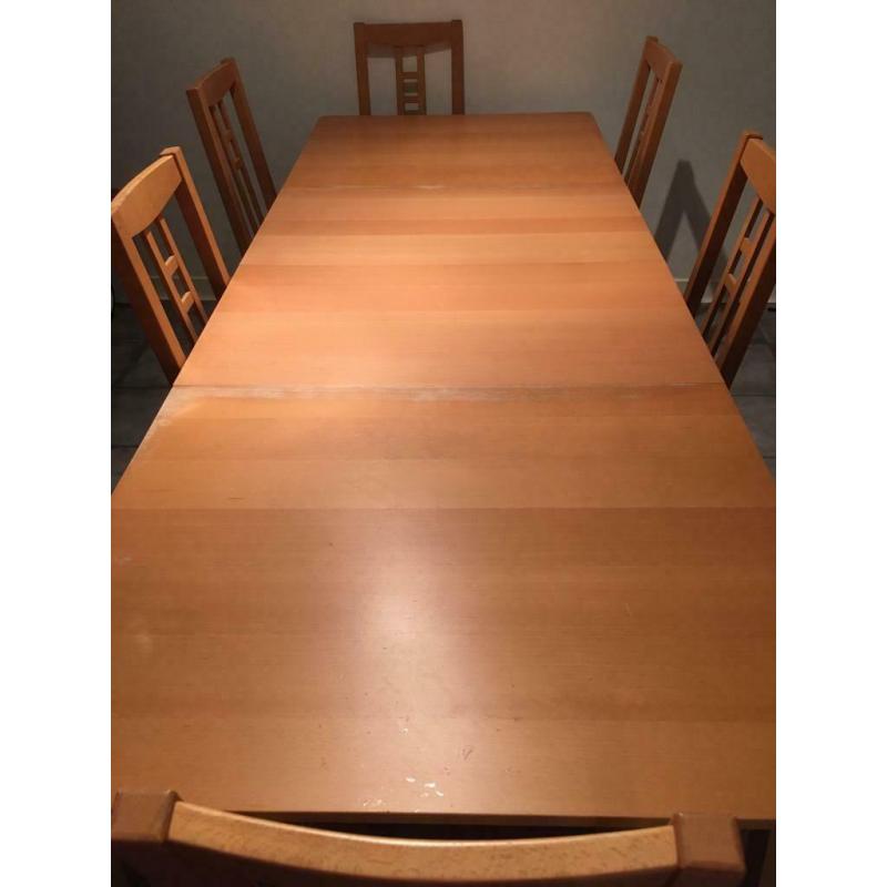 Bjursta birch veneer extending table