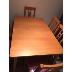 Bjursta birch veneer extending table